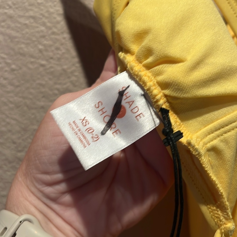 New Shade & Shore Women's Cheeky Racerback Swimwear Yellow Xs One Piece Swimsuit — image 8 of 8